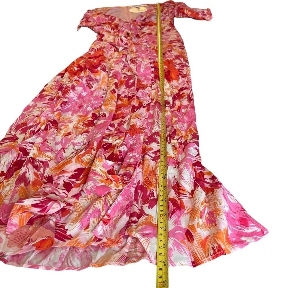 Esther & Co Mallarey Floral Midi Dress Size 6 NWT Pink Red Wedding Guest - Picture 10 of 16